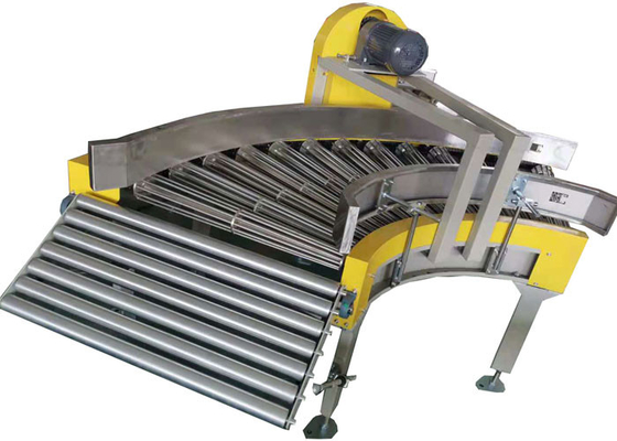 Ayarlanabilir Ayak SEW Motorlu Paslanmaz Çelik Eğri Makaralı Konveyör 0.75 - 1.5 KW