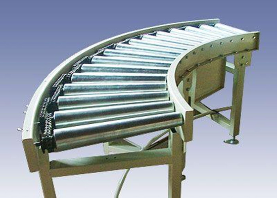 Ayarlanabilir Ayak SEW Motorlu Paslanmaz Çelik Eğri Makaralı Konveyör 0.75 - 1.5 KW
