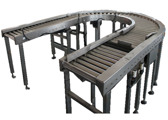 SEW Motorlu Eğri Makaralı Konveyör 0.75 - 1.5 KW Paketleme Hatlarında Paletleme